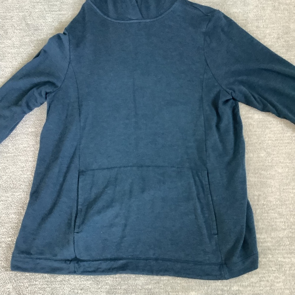 Purejill Tranquility Fleece Dark Heather Blue Hooded Top Sz. MP - Picture 4 of 8